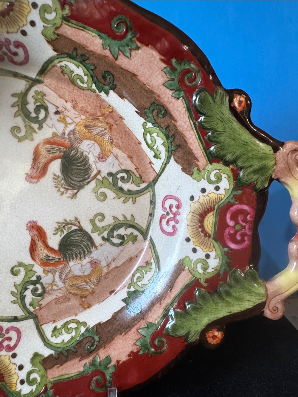 Vintage Chinese Antique Huarong Tang Zhi - Two Handled Serving Tray - Picture 13 of 16